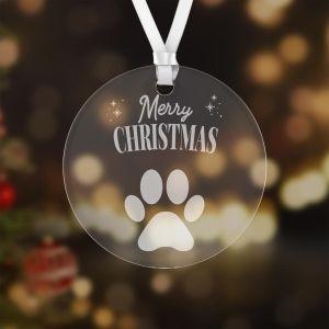 Plexiglas διάφανο, Merry Christmas, πατουσάκι σκύλου