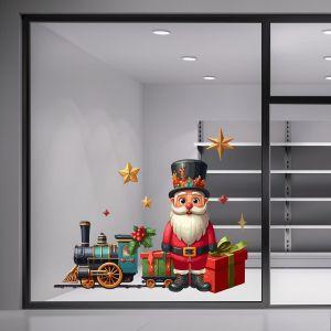 Chrsitmas sticker, Train and Santa