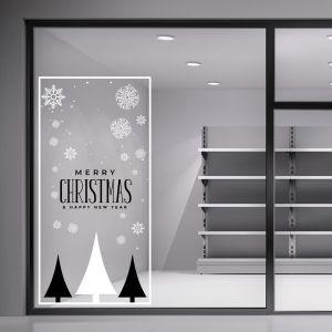 Christmas sticker, Trees and Snowflakes