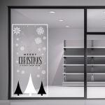 Christmas sticker, Trees and Snowflakes