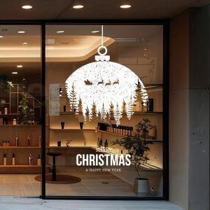 Χριστουγεννιάτικο αυτοκόλλητο, Μπάλα Xmas, white
