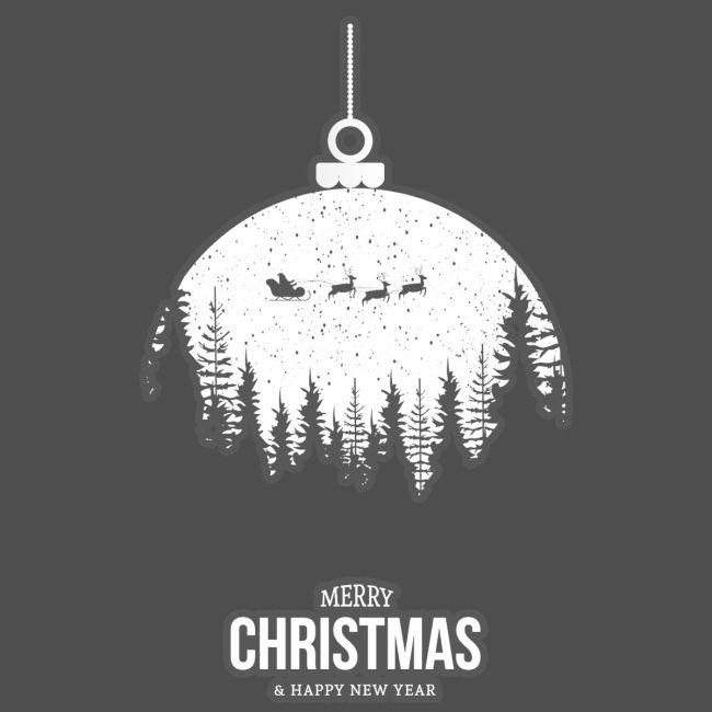 Χριστουγεννιάτικο αυτοκόλλητο, Μπάλα Xmas, white