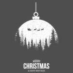 Χριστουγεννιάτικο αυτοκόλλητο, Μπάλα Xmas, white