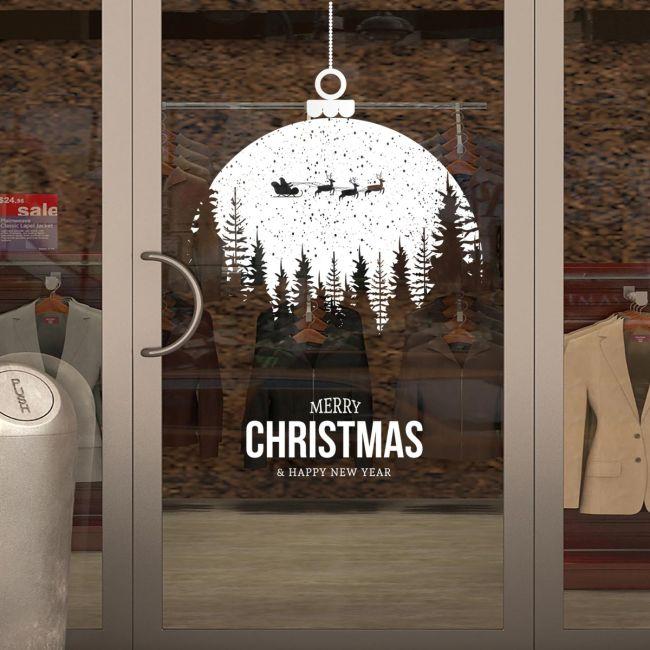 Christmas sticker, Xmas Ball white