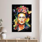 Πίνακας σε καμβά Frida on black