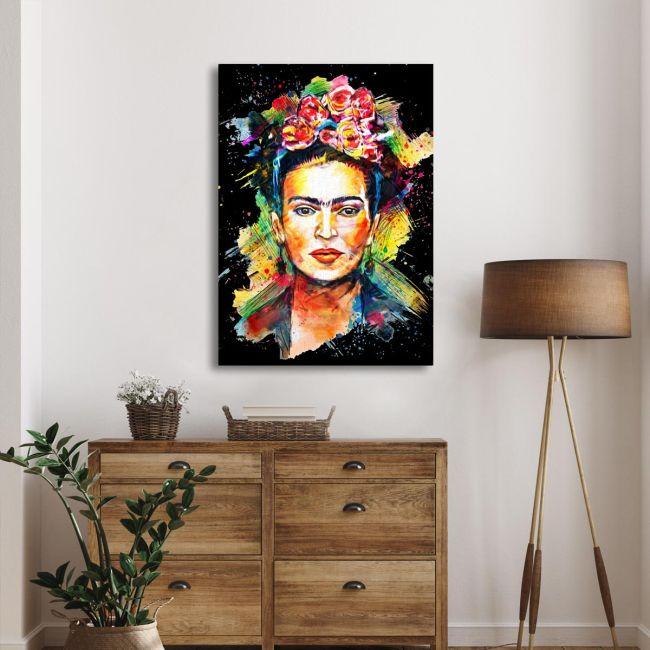 Πίνακας σε καμβά Frida on black