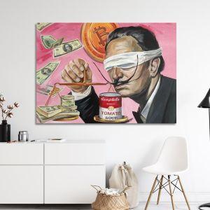 Πίνακας σε καμβά Money or soup, Salvadore?