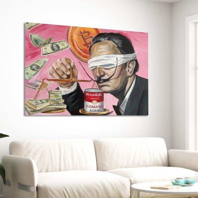 Πίνακας σε καμβά Money or soup, Salvadore?