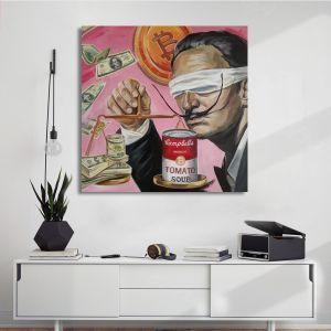 Πίνακας σε καμβά Money or soup, Salvadore? τετράγωνος
