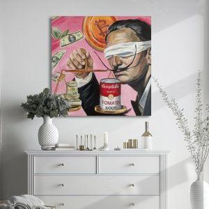 Πίνακας σε καμβά Money or soup, Salvadore? τετράγωνος 2