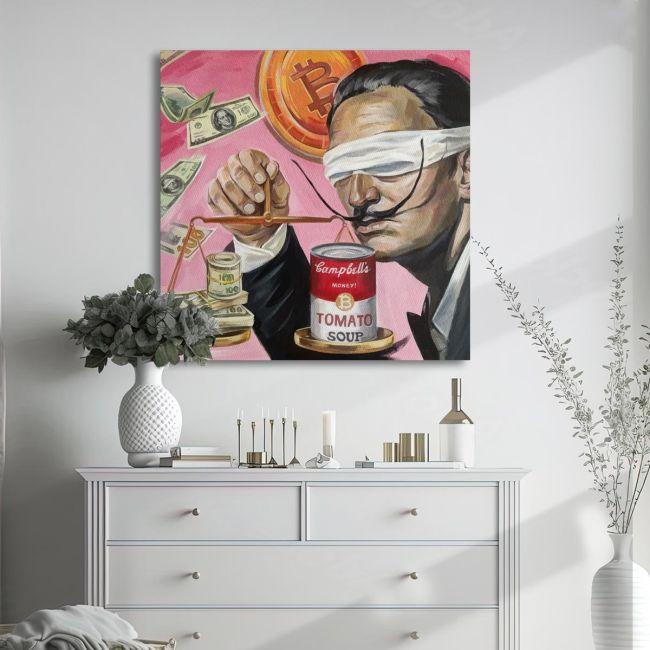 Canvas print Money or soup, Salvadore?, square