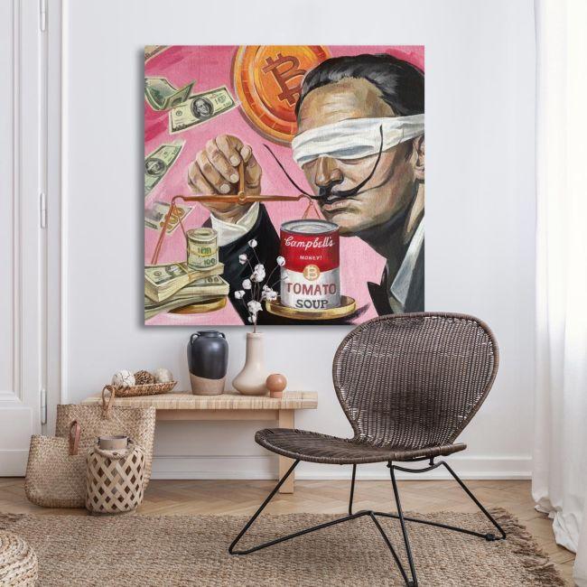 Canvas print Money or soup, Salvadore?, square