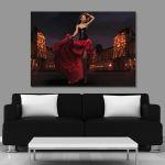 Canvas print Deep red lady