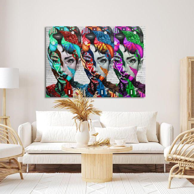 Πίνακας σε καμβά Audrey Hepburn collage