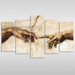 Canvas print The creation of Adam, detail,5 panels