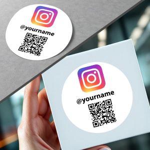 Sticker labelsInstagram for products with Qr code