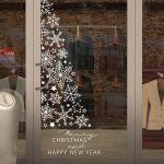 Christmas sticker, Half tree white art