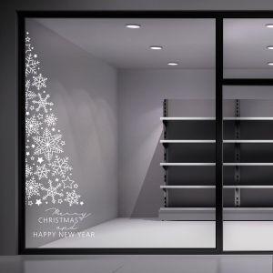 Χριστουγεννιάτικο αυτοκόλλητο, Half tree white art 2