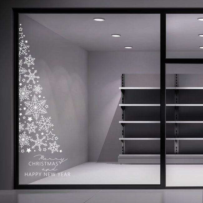 Christmas sticker, Half tree white art