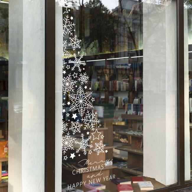 Christmas sticker, Half tree white art