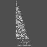 Χριστουγεννιάτικο αυτοκόλλητο, Half tree white art