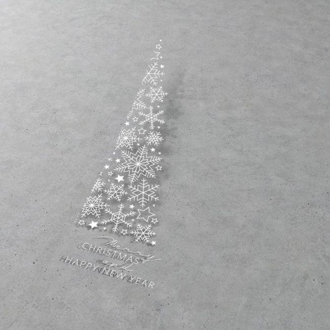 Christmas sticker, Half tree white art