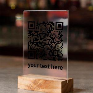QR Sign, plexiglass transparent, black code