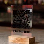 Plexiglass διάφανο, QR κωδικός μαύρος με κείμενο 