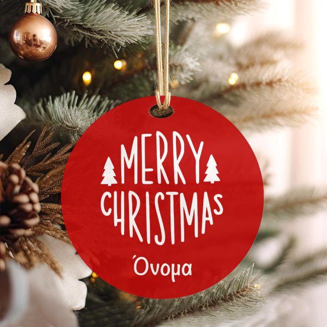 Plexiglas στολίδι,Merry Christmas κόκκινο, με λογότυπο ή κείμενο λευκό