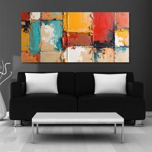 Πίνακας σε καμβά Multicolor abstract I, πανοραμικός