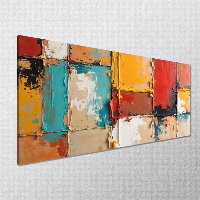 Πίνακας σε καμβά Multicolor abstract I, πανοραμικός