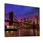 Πίνακας σε καμβά Brooklyn bridge and Manhattan at sunset