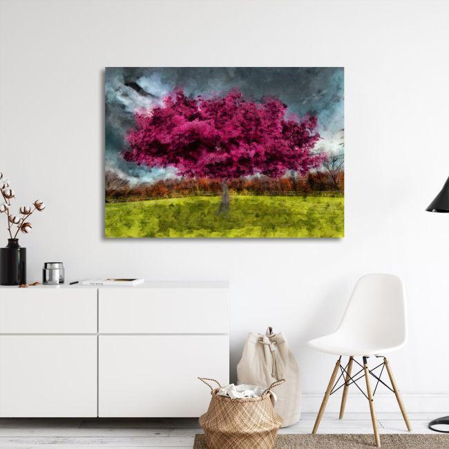 Πίνακας σε καμβά Δέντρο, Purple tree