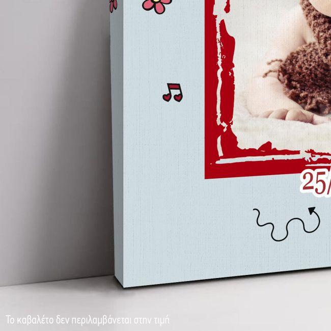 Canvas print Baptism Snoopy, personalized with photo