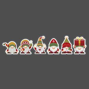 Christmas sticker, Gnomes 2