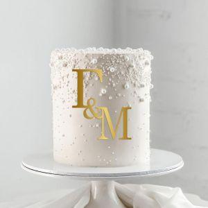 Cake topper Couple Initials for cake Front