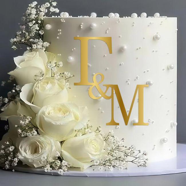 Cake topper Couple Initials for cake Front
