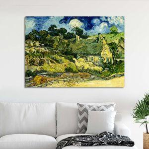 Canvas print Thatched cottages at Cordeville, Vincent van Gogh