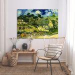 Canvas print Thatched cottages at Cordeville, Vincent van Gogh