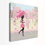 Canvas print Umbrella in the city