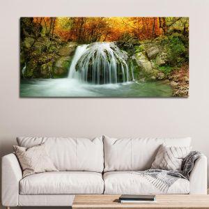 Canvas print Autumn creek, panoramic