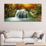 Canvas print Autumn creek, panoramic