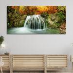 Canvas print Autumn creek, panoramic