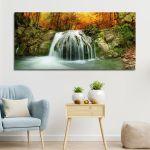 Canvas print Autumn creek, panoramic