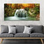 Canvas print Autumn creek, panoramic