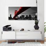 Canvas print Red Manhattan bridge, panoramic