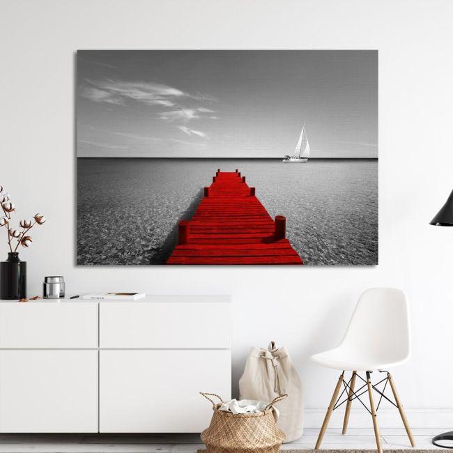 Canvas print Dock, Red view