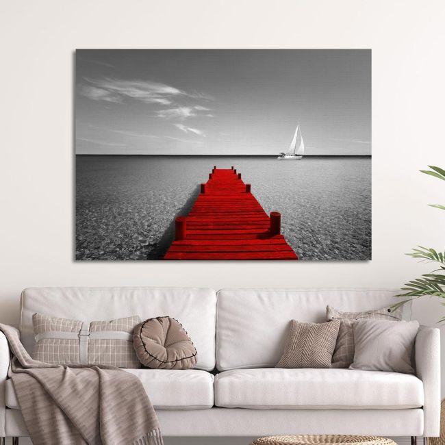 Πίνακας σε καμβά κόκκινη προβλήτα, Red view