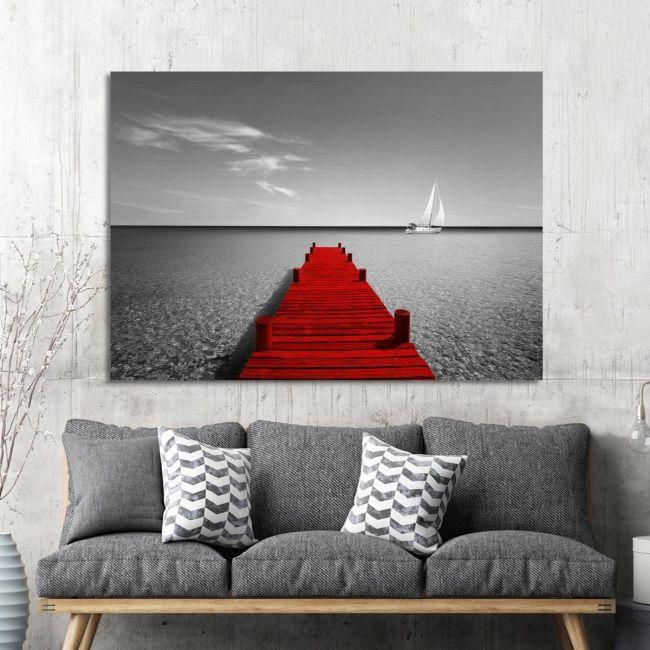 Canvas print Dock, Red view