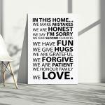 Canvas print In this home, house rules